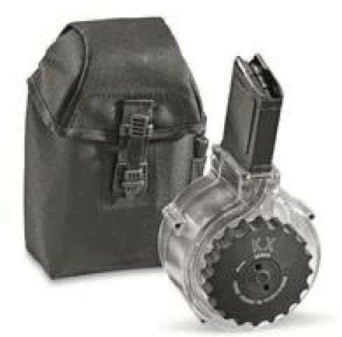 RWB Mag Drum AR15 50Rd Clear Cover With Pouch Md: AR1550